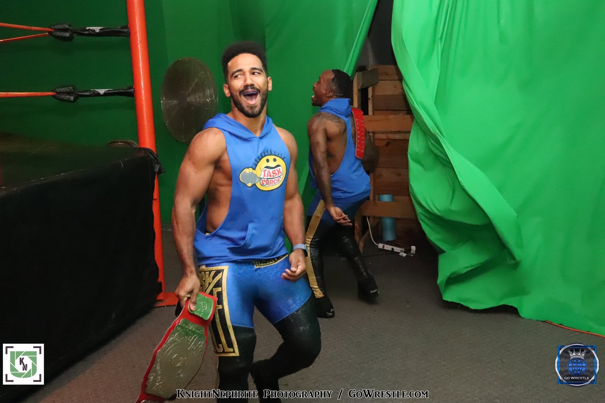 Go Wrestle Tag Team Champions - Task Force - Mikey Spandex & Dante Marquis Carter